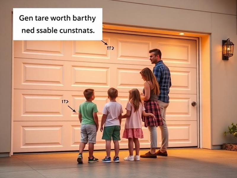 Family safely using garage door with modern pinch protection features